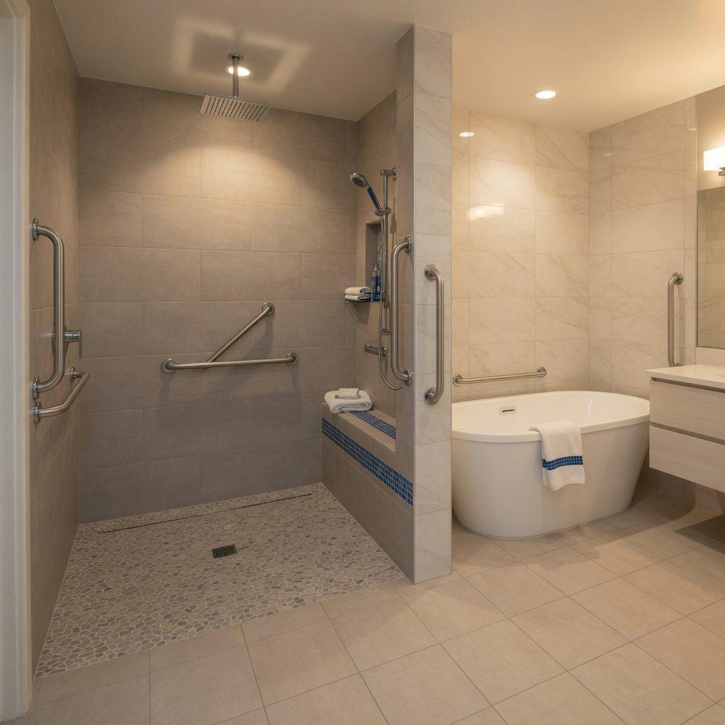 Heizung-Haustechnik – Barrierefreie Badplanung mit Dusche, Badewanne und Sicherheitsextras