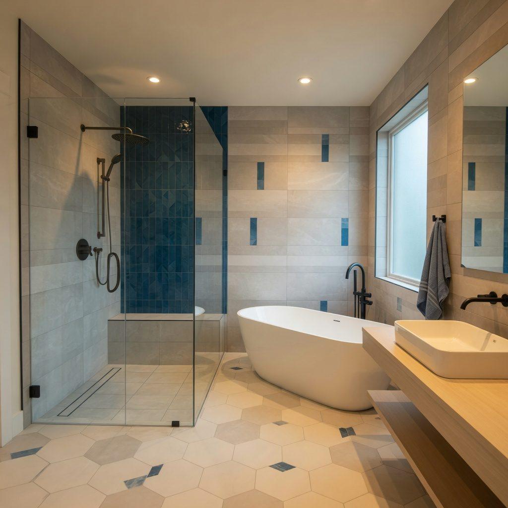 Sanitär-Installation von Dusche, Badewanne und Waschplatz – Heizung-Haustechnik